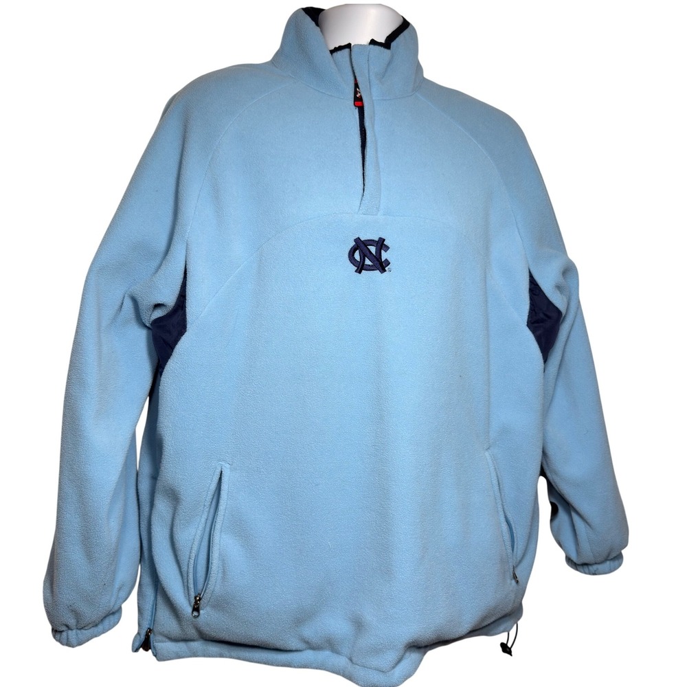 Vintage Pro Player UNC Tar Heels Reversible Jacket Mens Medium Navy Blue Fleece